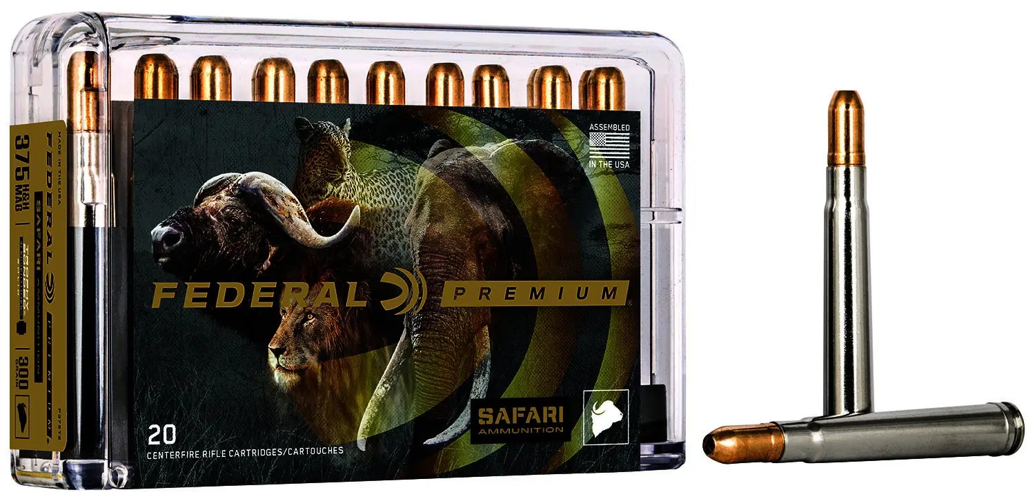 Federal P375T2 Premium Safari Cape-Shok 375H&HMag 300gr Trophy Bonded Sledgehammer Solid 20 Per Box/10 Case