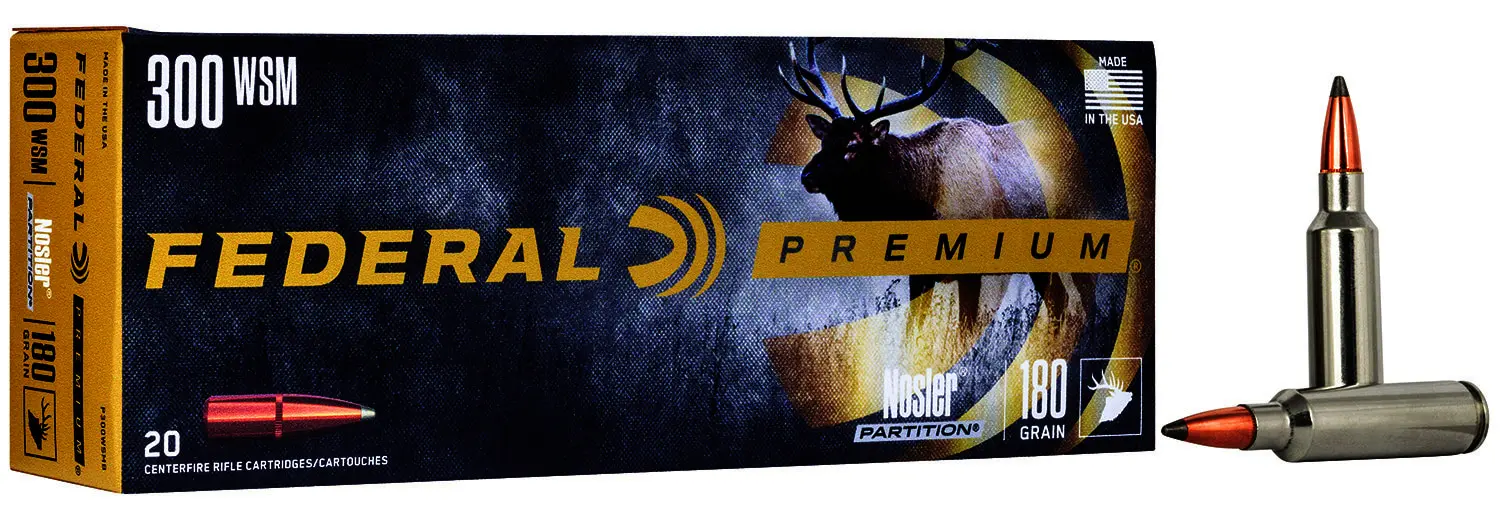 Federal P300WSMB Premium 300WSM 180gr Nosler Partition 20 Per Box/10 Case