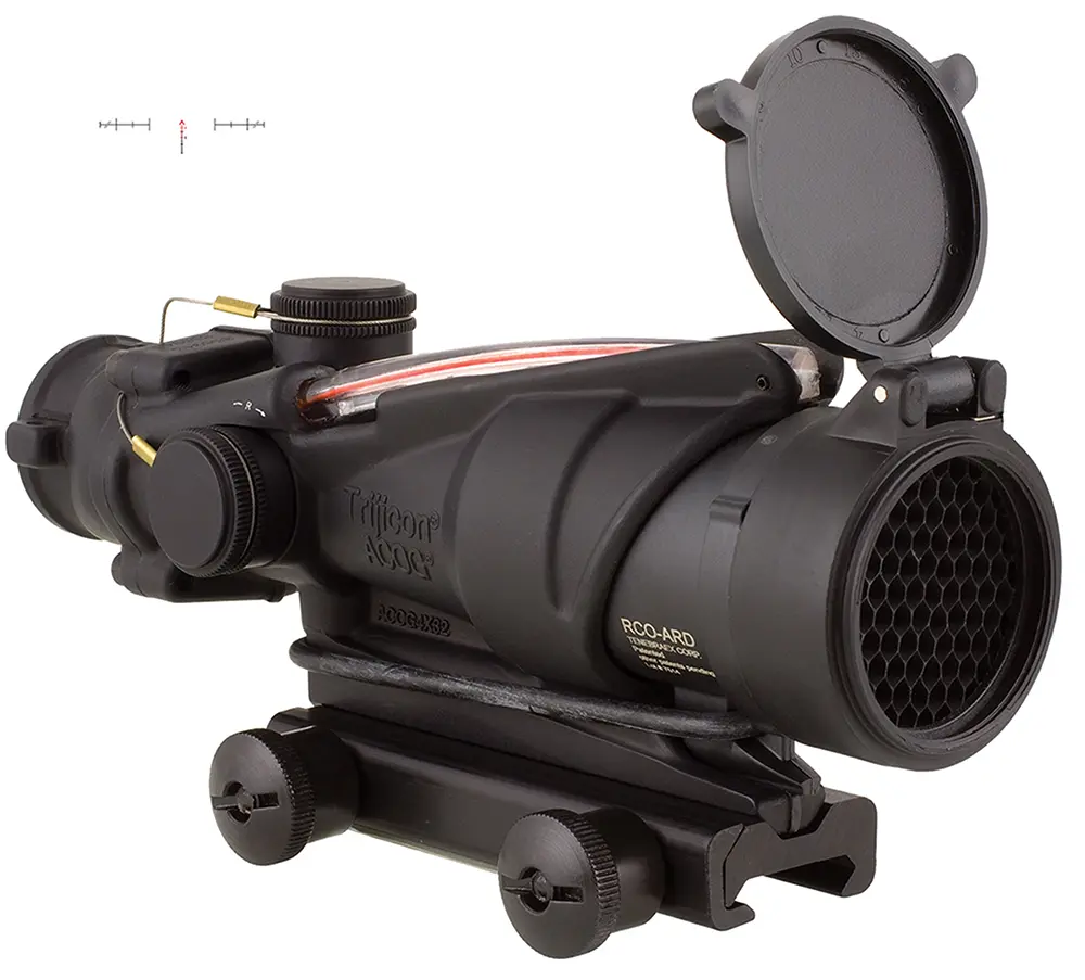 Trijicon 100228 ACOG Black Hardcoat Anodized 4x32mm Illuminated Red Chevron Reticle