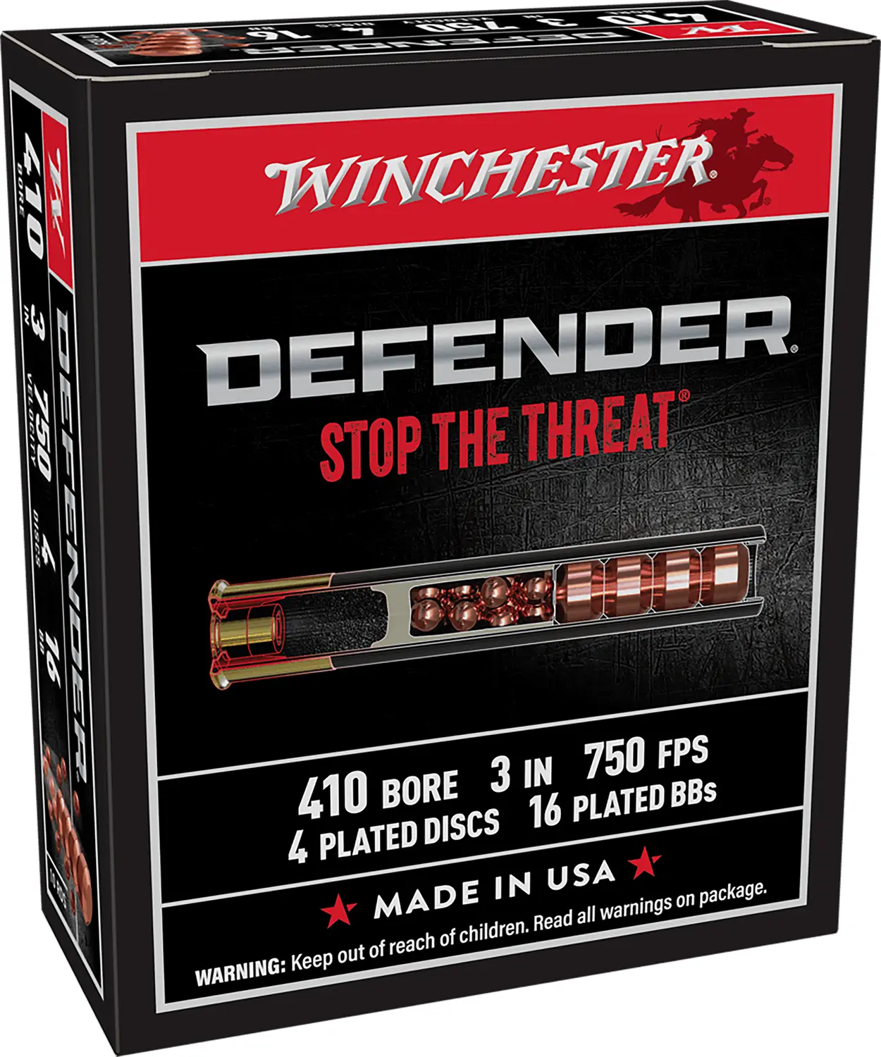 Winchester Ammo S413PDX1 PDX1 Defender Combo 410Gauge 3" 4Defense Discs/16 BBs Shot 10 Per Box/10 Case