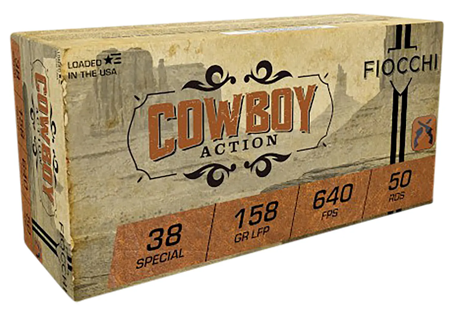 Fiocchi 38CA Cowboy Action 38Special 158gr Lead Flat Point 50 Per Box/10 Case