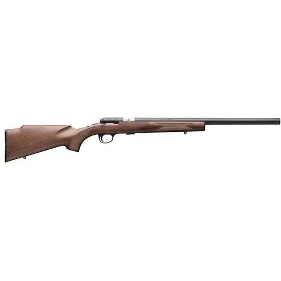 Classic bolt-action rifle with wooden stock and long barrel for hunting or target shooting.
