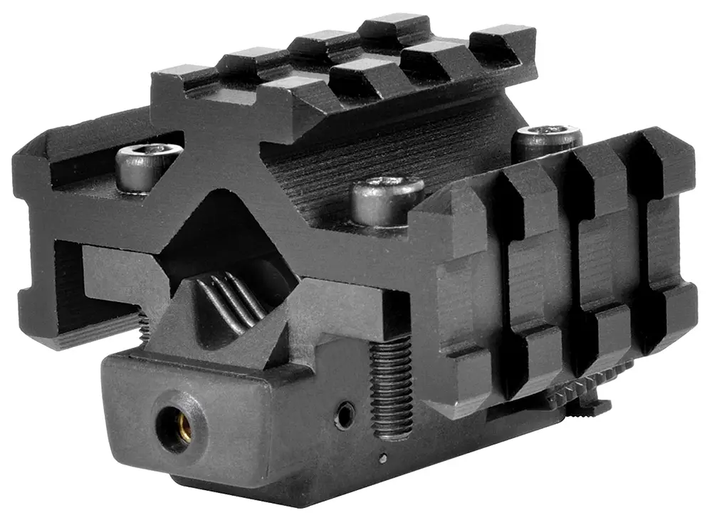 NcStar ATRLS Tri-Rail Universal Barrel Mount Black Anodized Red Laser