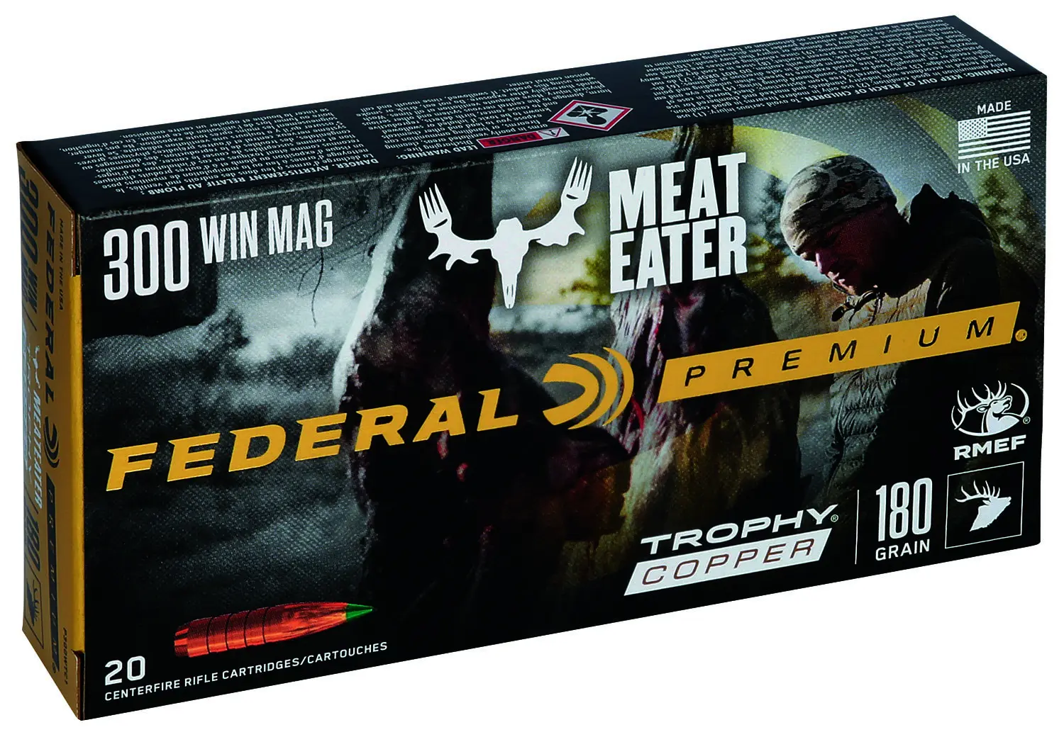 Federal P300WTC1 Premium 300WinMag 180gr Trophy Copper 20 Per Box/10 Case