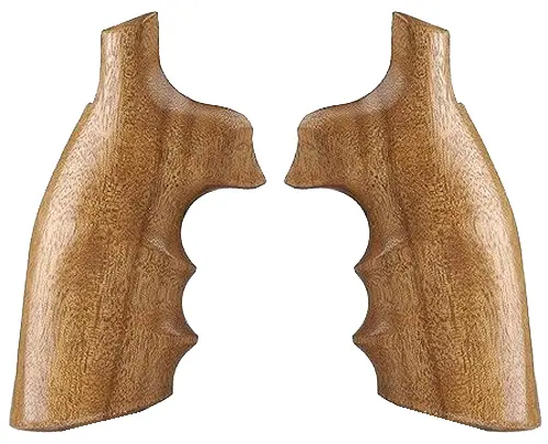 Hogue 10200 Fancy Hardwood Brown Goncalo Alves Hardwood with Finger Grooves for S&W K, L Frame with Square Butt