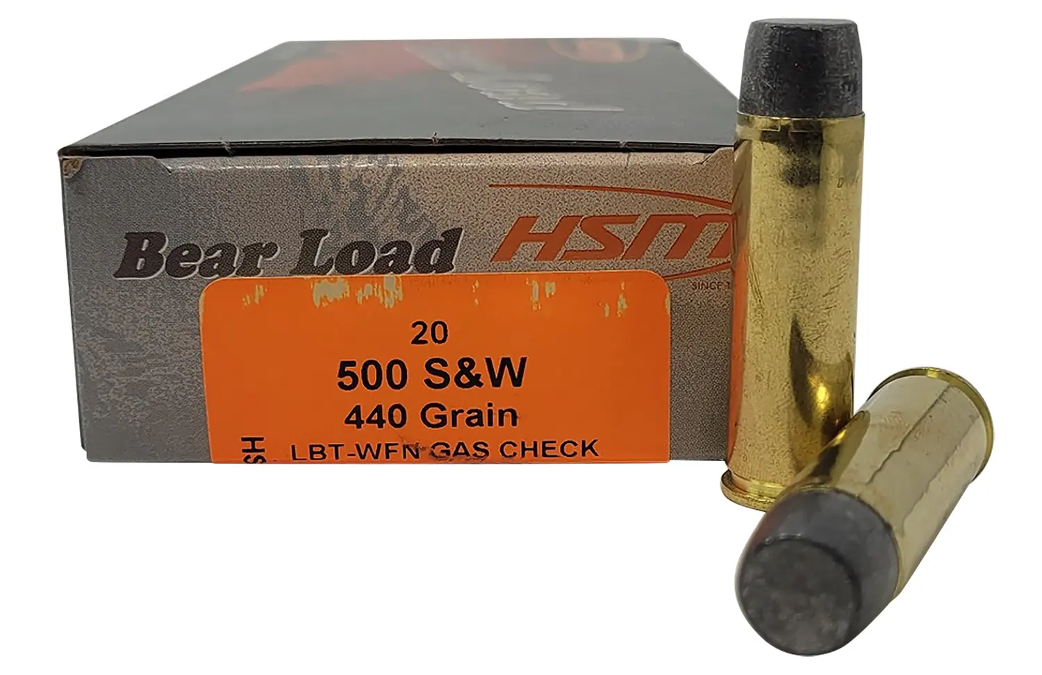 HSM 500SW6N Bear Load 500 S&W Mag 440 gr Wide Flat Nose 20 Per Box/ 25 Case