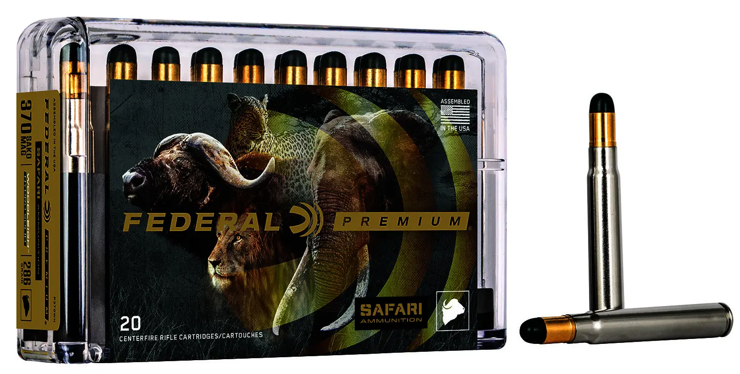 Federal P370WH Premium Safari Cape-Shok 370SakoMag 286gr Woodleigh Hydro Solid 20 Per Box/10 Case