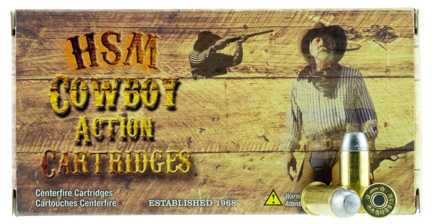 HSM 44R1N Cowboy Action 44 Russian 200 gr Round Nose Flat Point 50 Per Box/ 10 Case