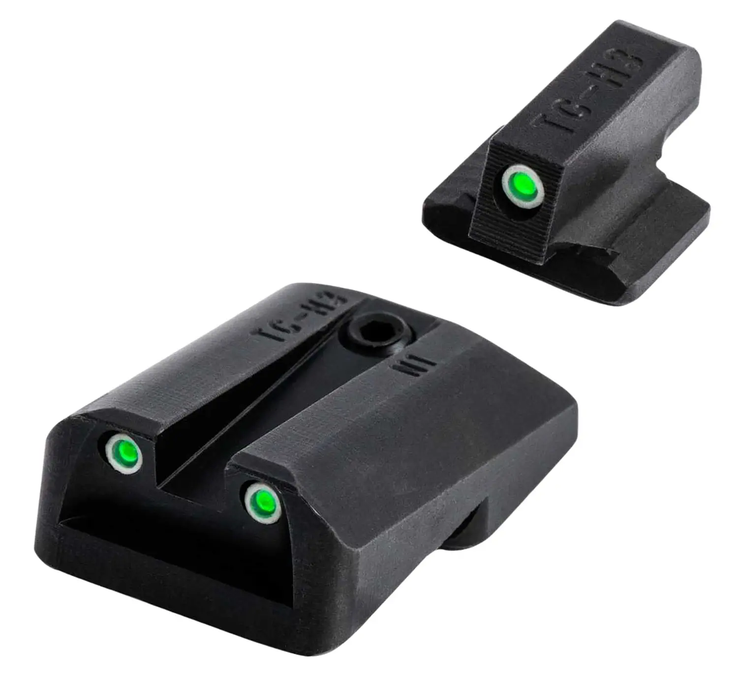TruGlo TG231G1A Tritium Green Tritium Front & Rear/Black Nitride Fortress Frame, Compatible w/Glock 42/43/43X/48 Except MOS, Front Post/Rear Dovetail Mount
