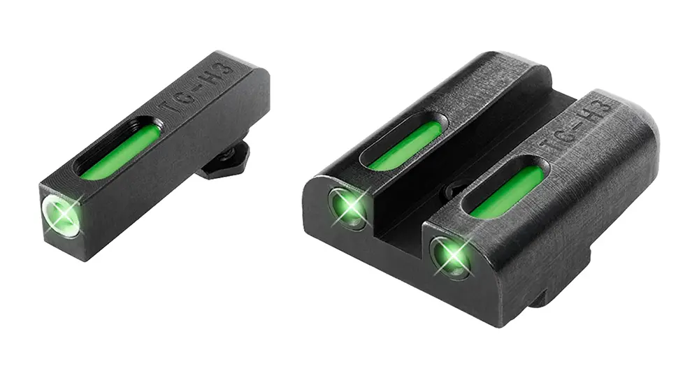 TruGlo TG13GL2A TFX Black | Green Tritium & Fiber Optic White Outline Front Sight Green Tritium & Fiber Optic Rear Sight
