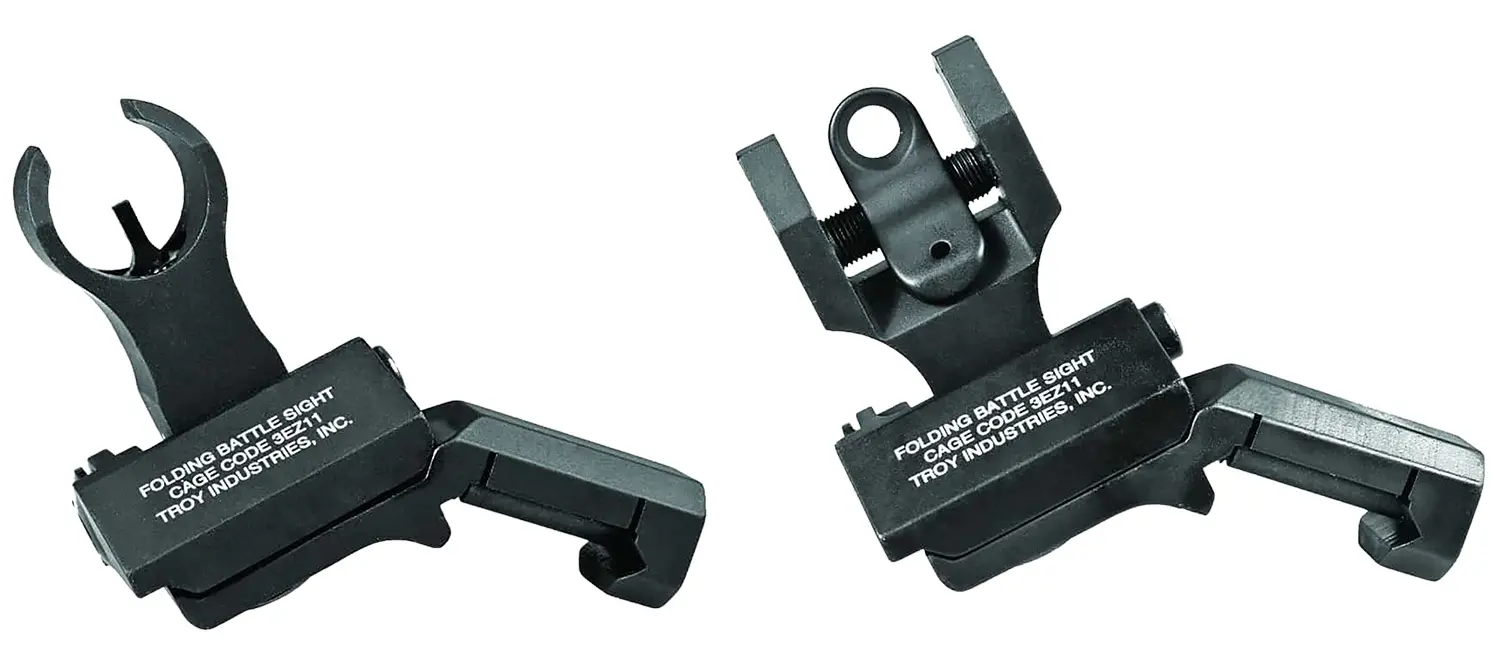 Troy Ind SSIG45SHRBT00 45 Degree BattleSight Set- HK Front & Round Rear Black Hardcoat Anodized