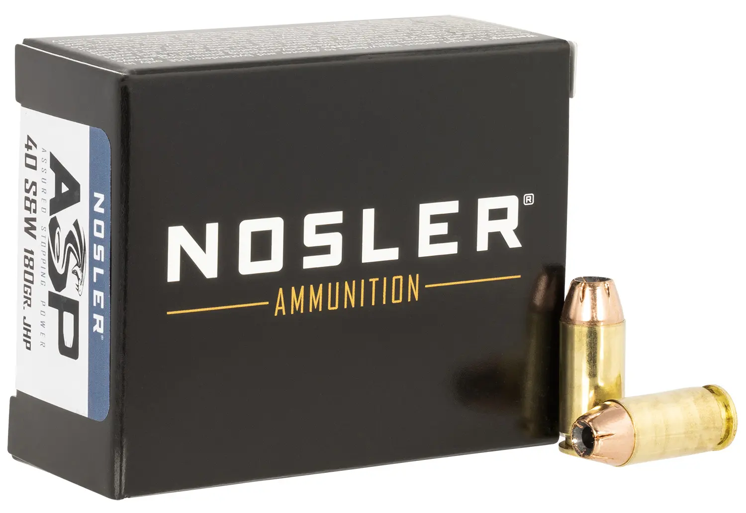 Nosler 51279 Assured Stopping Power Handgun 40S&W 180gr Jacketed Hollow Point 20 Per Box/20 Case
