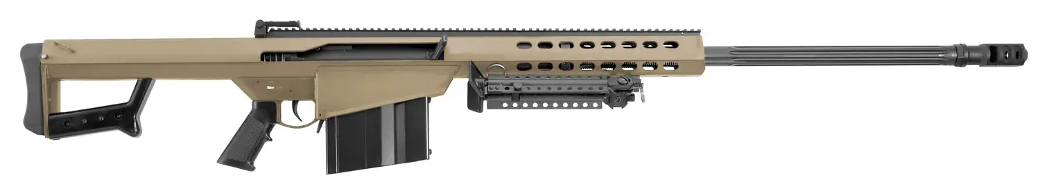 Barrett 14029 M82A1 416 Barrett 10+1 29" Fluted Barrel, Flat Dark Earth Cerakote Steel Receiver, M1913 Picatinny Acc. Rail, Fixed Synthetic Stock w/Sorbothane Recoil Pad, Includes Hard Carry Case