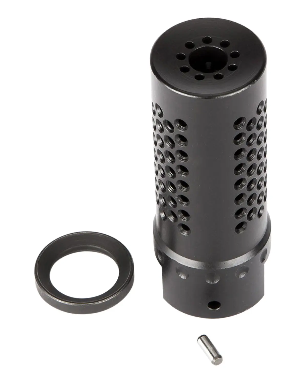Spikes Tactical SBV1017 Dynacomp Extreme Muzzle Brake Black Nitride 416R Stainless Steel with 1/2"-28 tpi Threads & 2.25" OAL for 5.56x45mm NATO