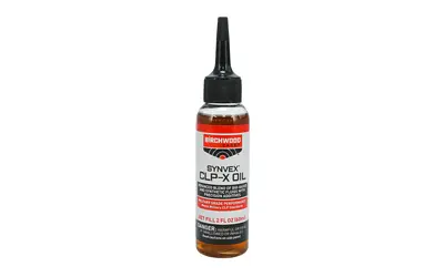 Bottle of gun cleaning oil for firearm maintenance and lubrication.