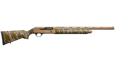 High-quality hunting rifle with camouflage finish and scope mount.