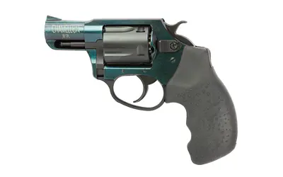 Revolver with a blue barrel and black grip, designed for firearm enthusiasts and collectors.
