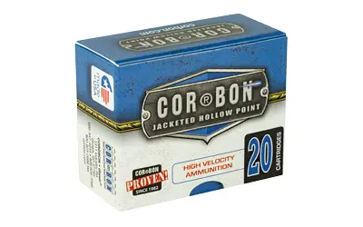 Box of Cor-Bon high velocity ammunition with 20 rounds.