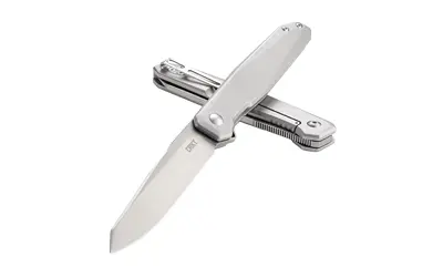 CRKT FACET SILVER 3.37" PLAIN EDGE
