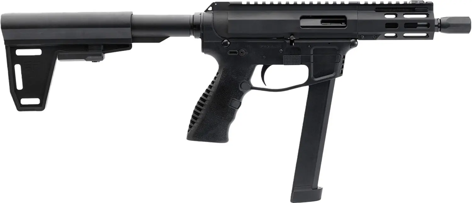Semi-automatic pistol with suppressor for tactical use.