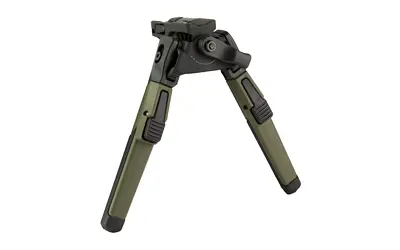 Gun tripod for firearm stability and precision shooting.