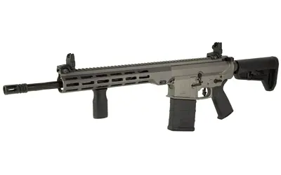 High-quality tactical rifle with adjustable stock and ergonomic grip. Perfect for firearm enthusiast.