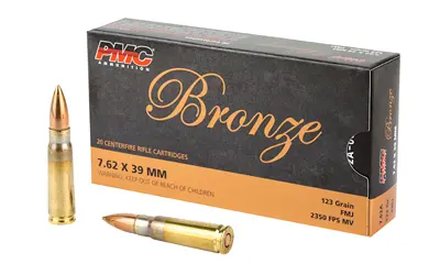 Ammunition box with 7.62x39mm caliber bullets for rifles.