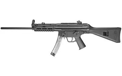 Rifle with scope and tactical design for precision shooting.