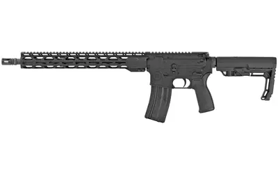 Semi-automatic rifle with tactical handguard and adjustable stock, ideal for firearm enthusiasts and.