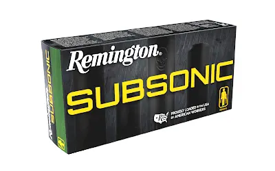 Remington Subsonic ammunition box for quiet shooting and hunting.