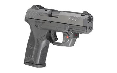 Pistol firearm with a gray finish, designed for personal protection and shooting sports.