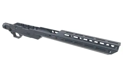 Black AR-15 upper receiver with handguard and rail system.