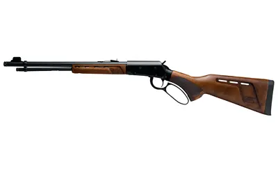 Rifle with wooden stock and metal barrel displayed on a white background.