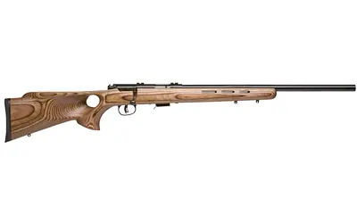 Rifle with wooden stock and long barrel, suitable for hunting and target shooting.