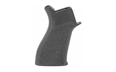 Firearm grip for secure hold and improved shooting accuracy.