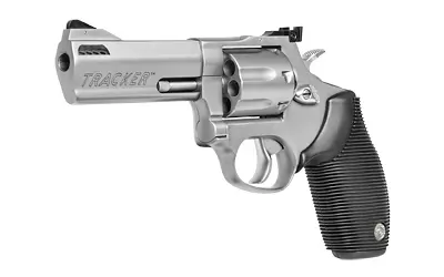 Silenced revolver with textured grip for secure handling.