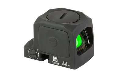 Laser sight for firearms with adjustable focus and green laser beam.