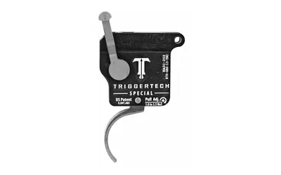 Close-up of TriggerTech Special firearm trigger with safety features.