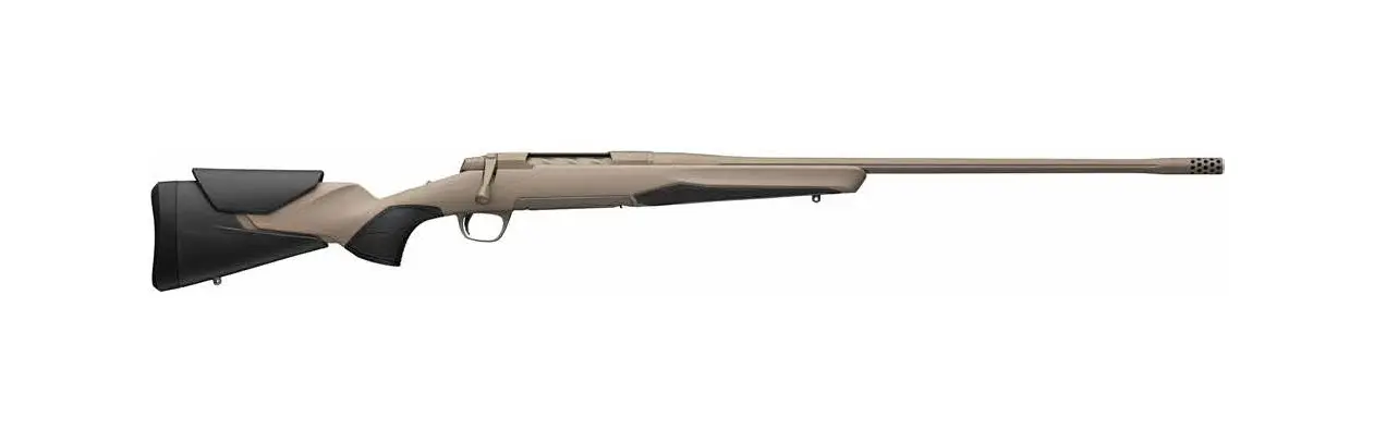 Rifle with scope and adjustable stock for hunting and shooting sports.
