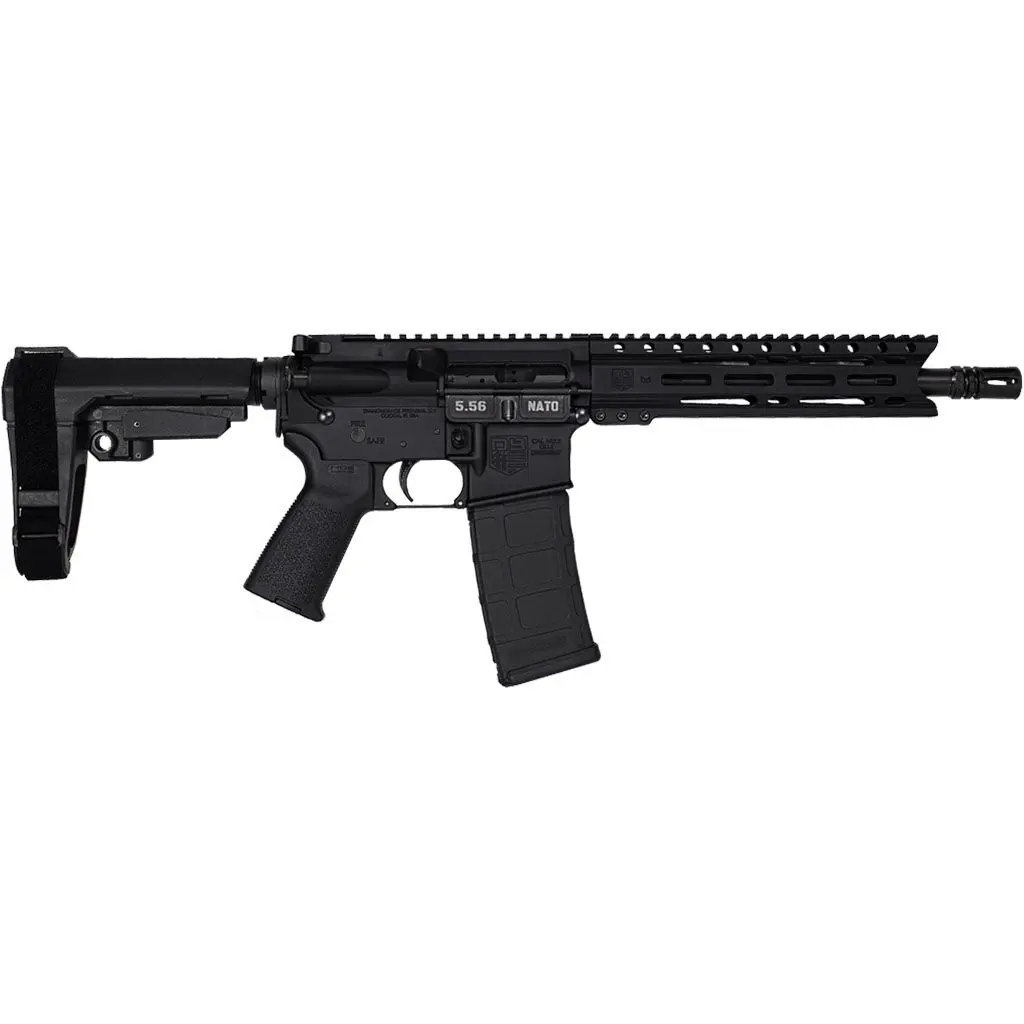 Modern black M4 carbine rifle with tactical stock and rail system for accessories.