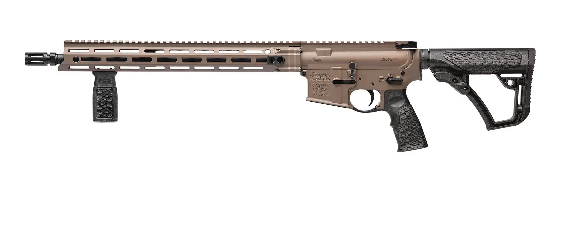 Modern sniper rifle with adjustable stock and tactical handguard.