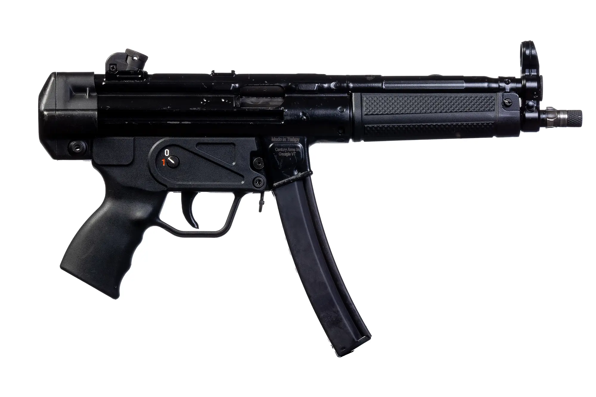 Airsoft pistol with black finish and realistic design.
