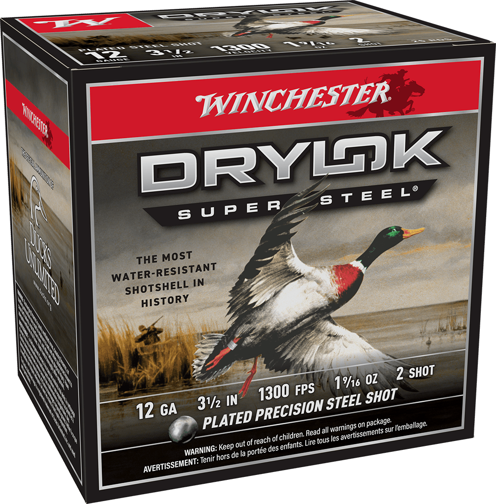WINCHESTER DRYLOK SUPER STEEL 12 GA 3-1/2" #2 1-9/16 OZ 25 RD/BX 10 BX/CS
