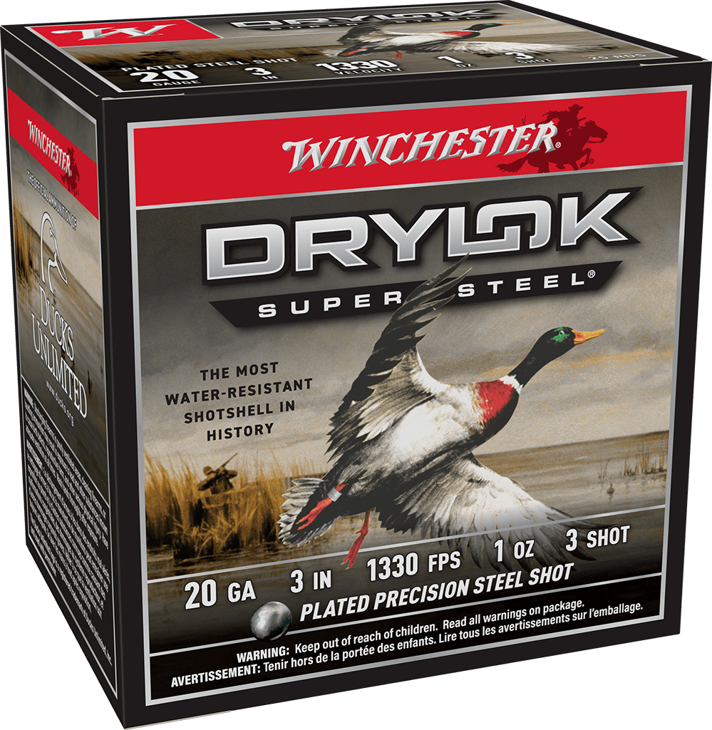 WINCHESTER DRYLOK STEEL 20G 3" 1OZ #3 SHT 25RD BX 250RD CASE