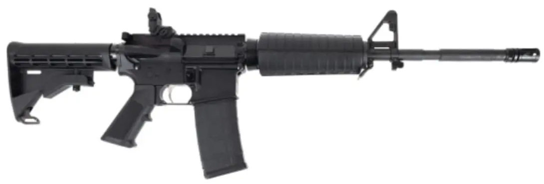 DPMS DR-15 M4 223REM RIFLE 16" CLASSIC HG, BLACK A2 POST, MAGPUL REAR 1-30RD