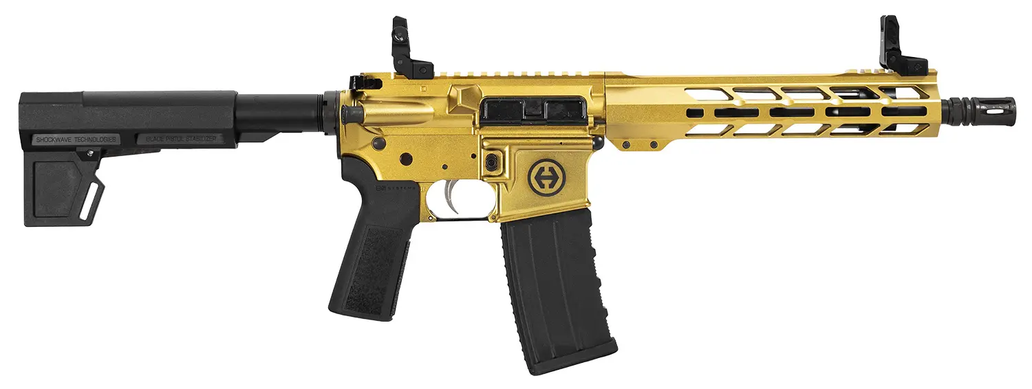 HI POINT HP15P 300BLK GOLD PISTOL 10.5" BBL, 9.5" MLOK BLADE/BRACE 1-30RD MAG