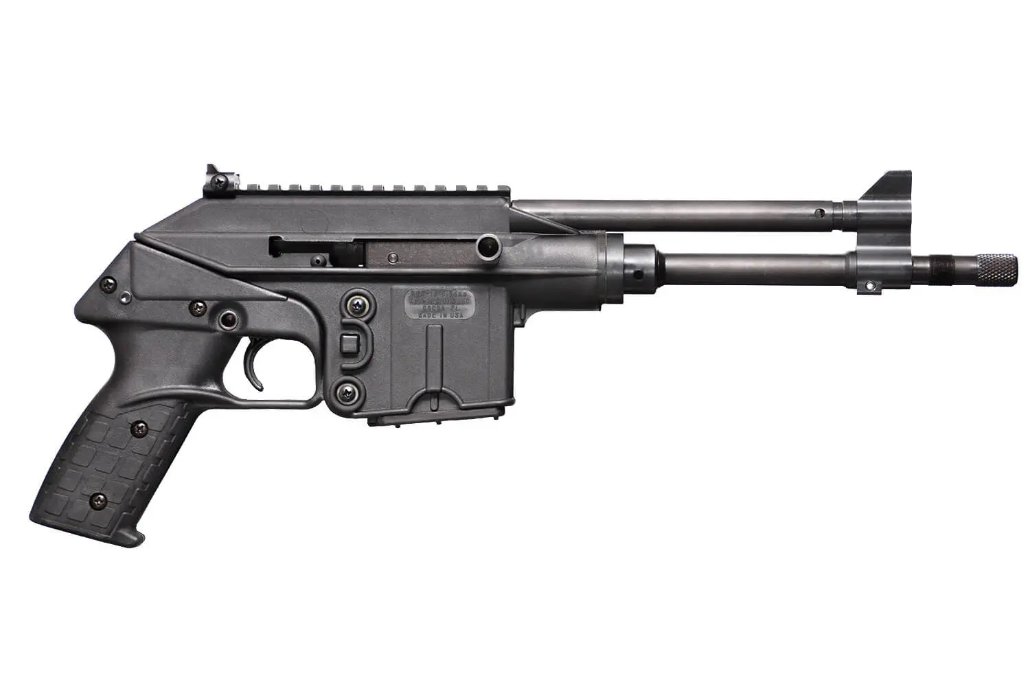Gun with silencer and tactical design, suitable for firearm enthusiasts and collectors.