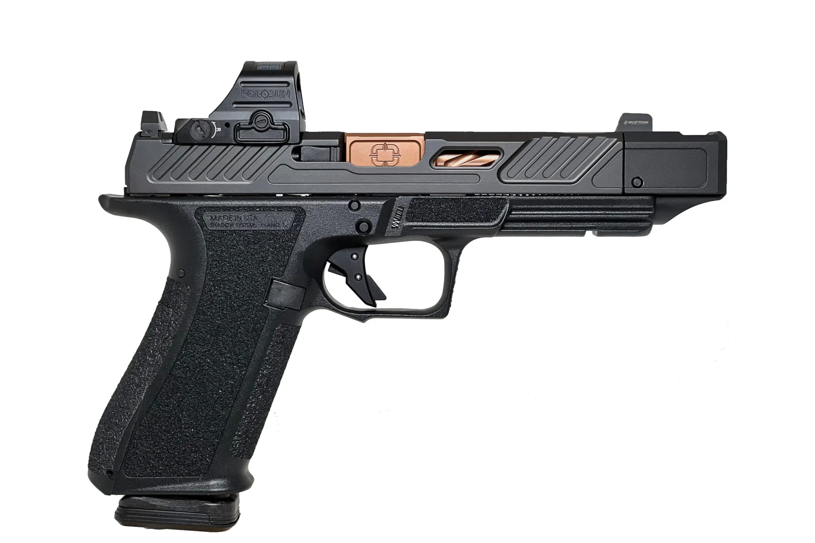 Compact semi-automatic pistol featuring a red dot sight for quick target acquisition. Ideal for pers.