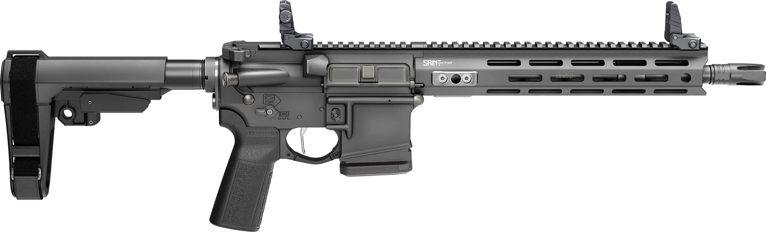 Tactical rifle featuring an adjustable stock, rail system, and ergonomic grip, ideal for professiona.