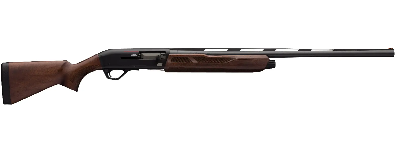 Rifle with wooden stock and long barrel, ideal for hunting and shooting sports.